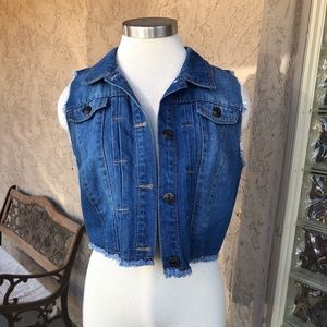 Chocolate Crop Jean Vest